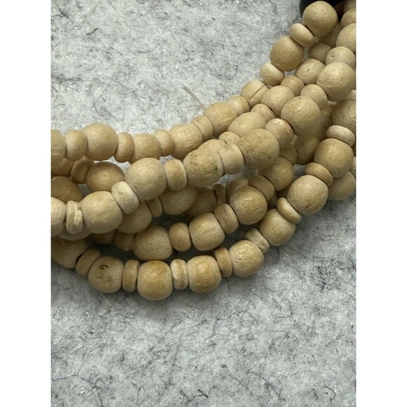 Multi Layer Stretch Wood Bracelet Good Stretch Wood Multi Toned 7” - Picture 5 of 7